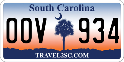 SC license plate OOV934