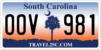 SC license plate OOV981