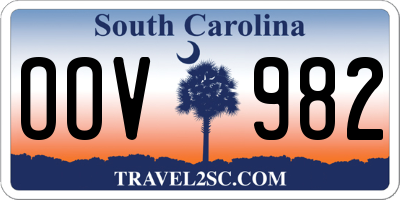 SC license plate OOV982