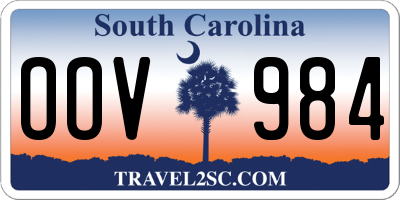 SC license plate OOV984