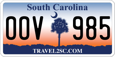 SC license plate OOV985