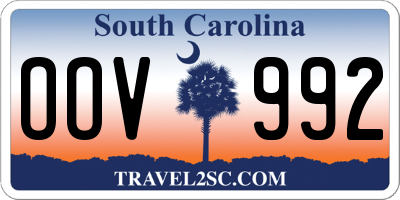 SC license plate OOV992