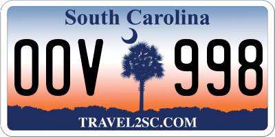 SC license plate OOV998