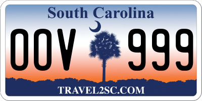 SC license plate OOV999