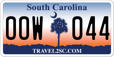 SC license plate OOW044