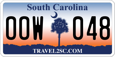 SC license plate OOW048