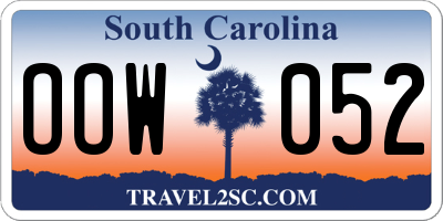 SC license plate OOW052