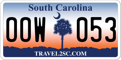 SC license plate OOW053