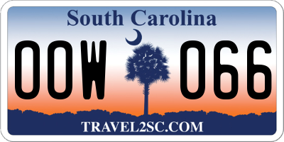 SC license plate OOW066
