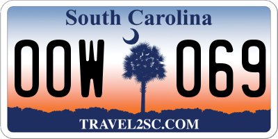 SC license plate OOW069