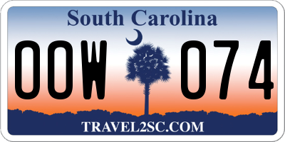SC license plate OOW074