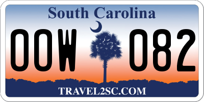 SC license plate OOW082