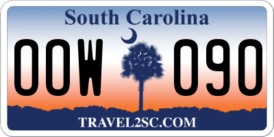 SC license plate OOW090