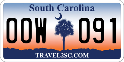 SC license plate OOW091
