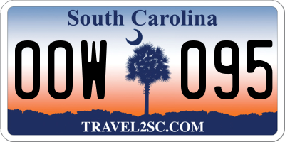 SC license plate OOW095