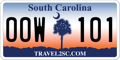 SC license plate OOW101