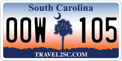 SC license plate OOW105