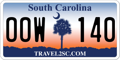 SC license plate OOW140