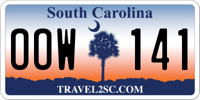 SC license plate OOW141
