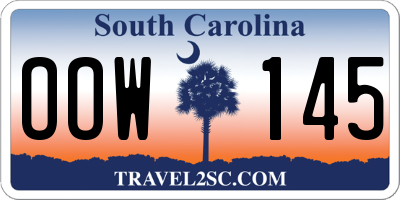 SC license plate OOW145