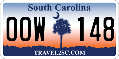 SC license plate OOW148