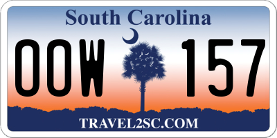 SC license plate OOW157