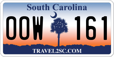 SC license plate OOW161