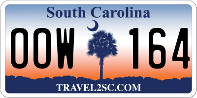 SC license plate OOW164