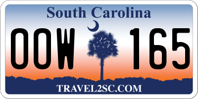 SC license plate OOW165
