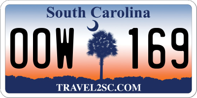 SC license plate OOW169