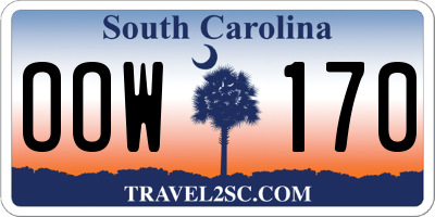 SC license plate OOW170