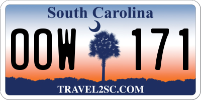 SC license plate OOW171