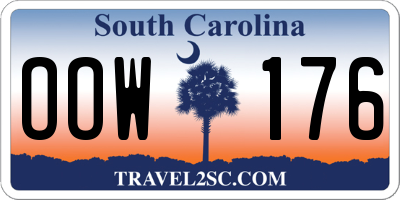 SC license plate OOW176