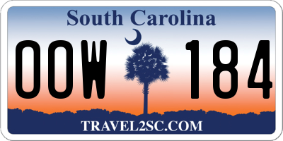 SC license plate OOW184