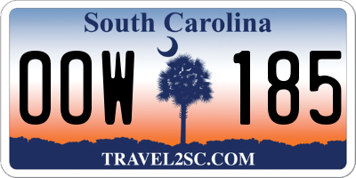 SC license plate OOW185