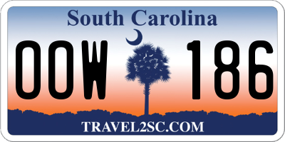 SC license plate OOW186