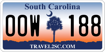 SC license plate OOW188