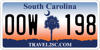 SC license plate OOW198