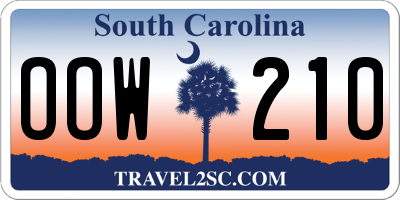 SC license plate OOW210