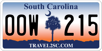 SC license plate OOW215
