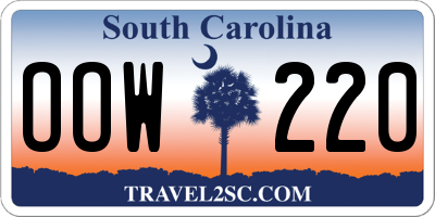 SC license plate OOW220