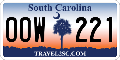 SC license plate OOW221