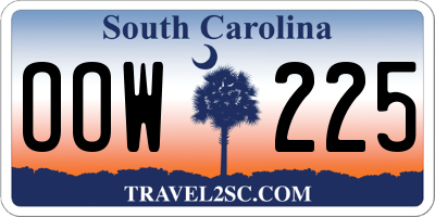 SC license plate OOW225