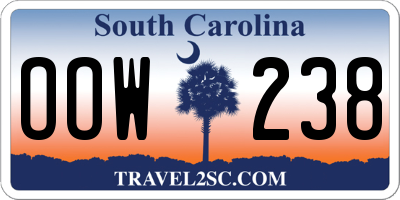 SC license plate OOW238