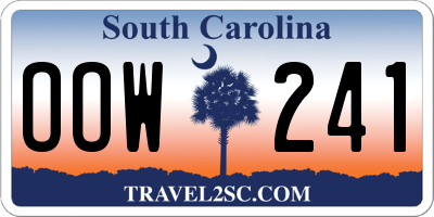 SC license plate OOW241