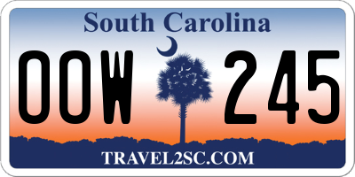 SC license plate OOW245