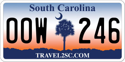 SC license plate OOW246