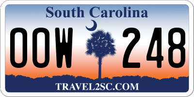 SC license plate OOW248