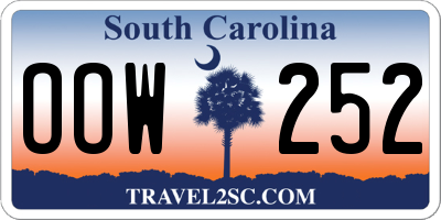 SC license plate OOW252