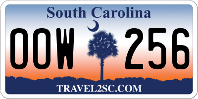 SC license plate OOW256
